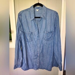 🍄 Tribal Jeans Denim Button Down Collar Shirt